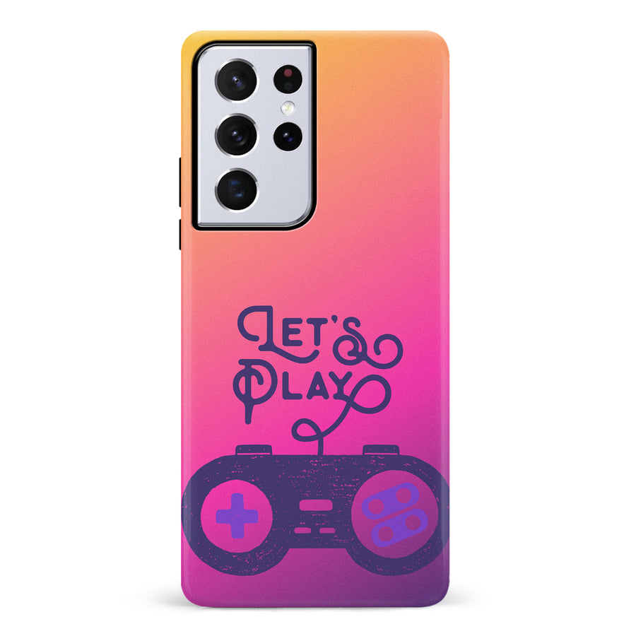 Samsung Galaxy S21 Ultra Let's Play Phone Case in Magenta