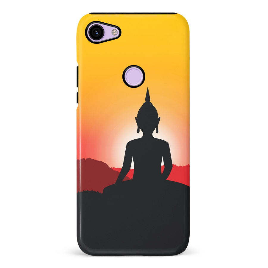 Google Pixel 3 Meditating Buddha Indian Phone Case in Yellow