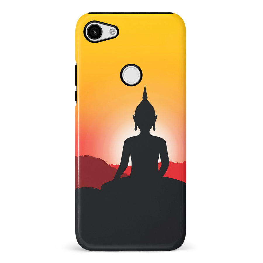 Google Pixel 3 XL Meditating Buddha Indian Phone Case in Yellow