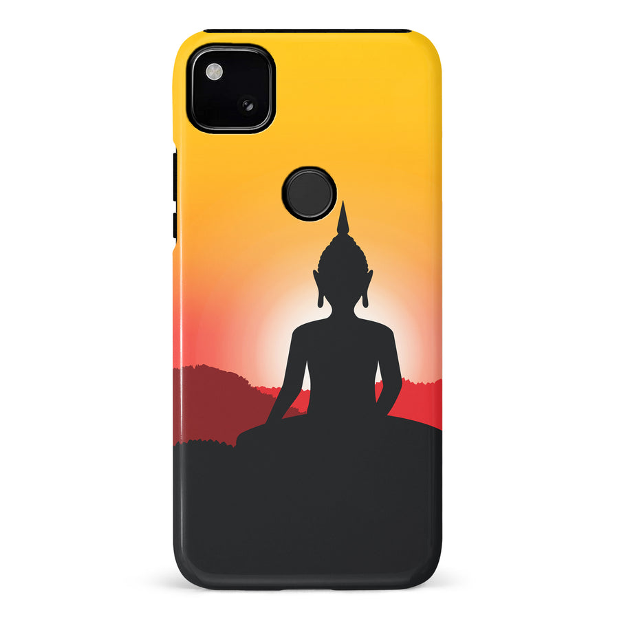 Google Pixel 4A Meditating Buddha Indian Phone Case in Yellow