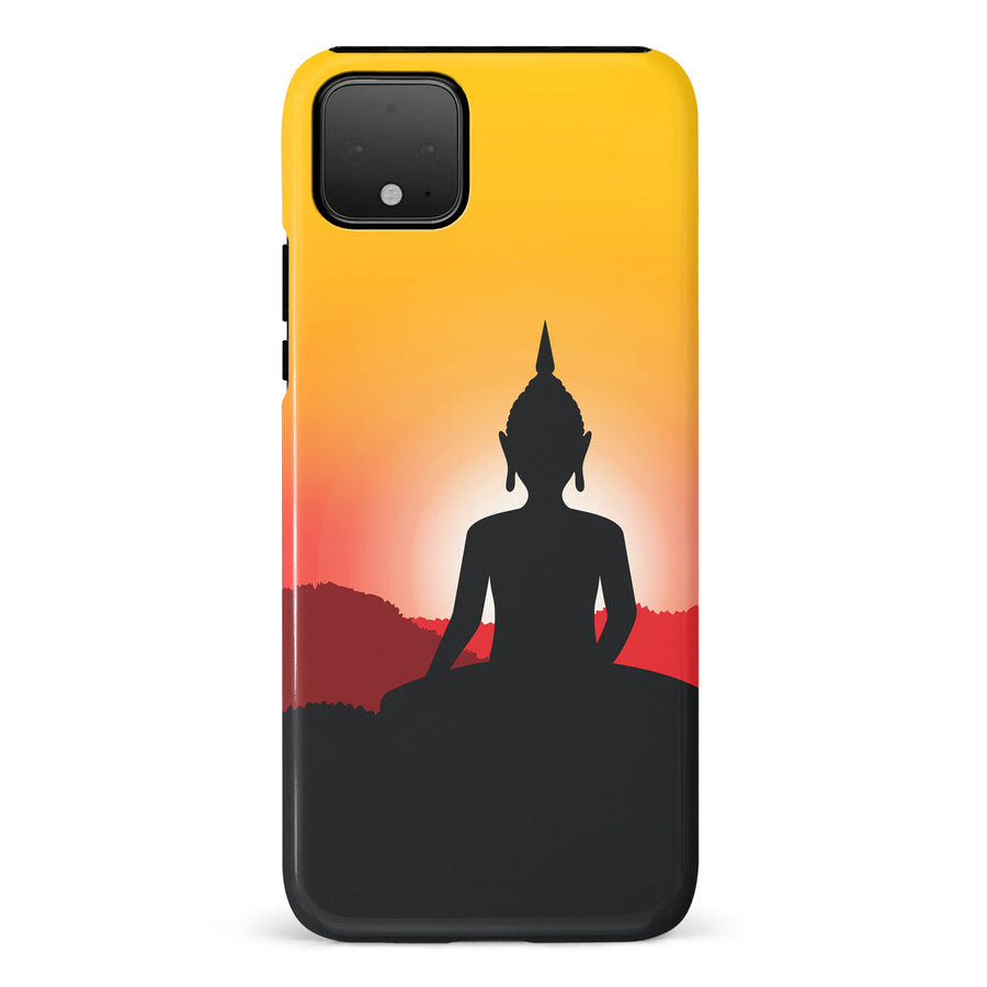 Google Pixel 4 XL Meditating Buddha Indian Phone Case in Yellow