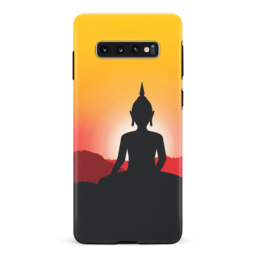 Samsung Galaxy S10 Meditating Buddha Indian Phone Case in Yellow