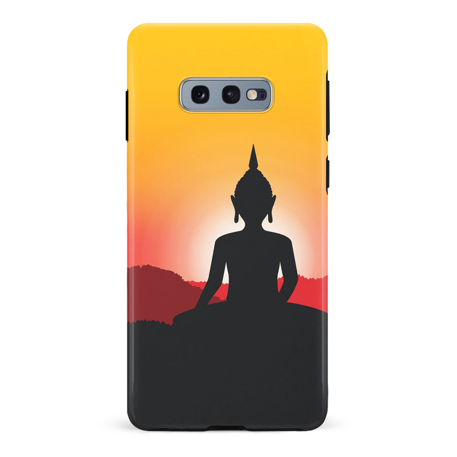 Samsung Galaxy S10e Meditating Buddha Indian Phone Case in Yellow