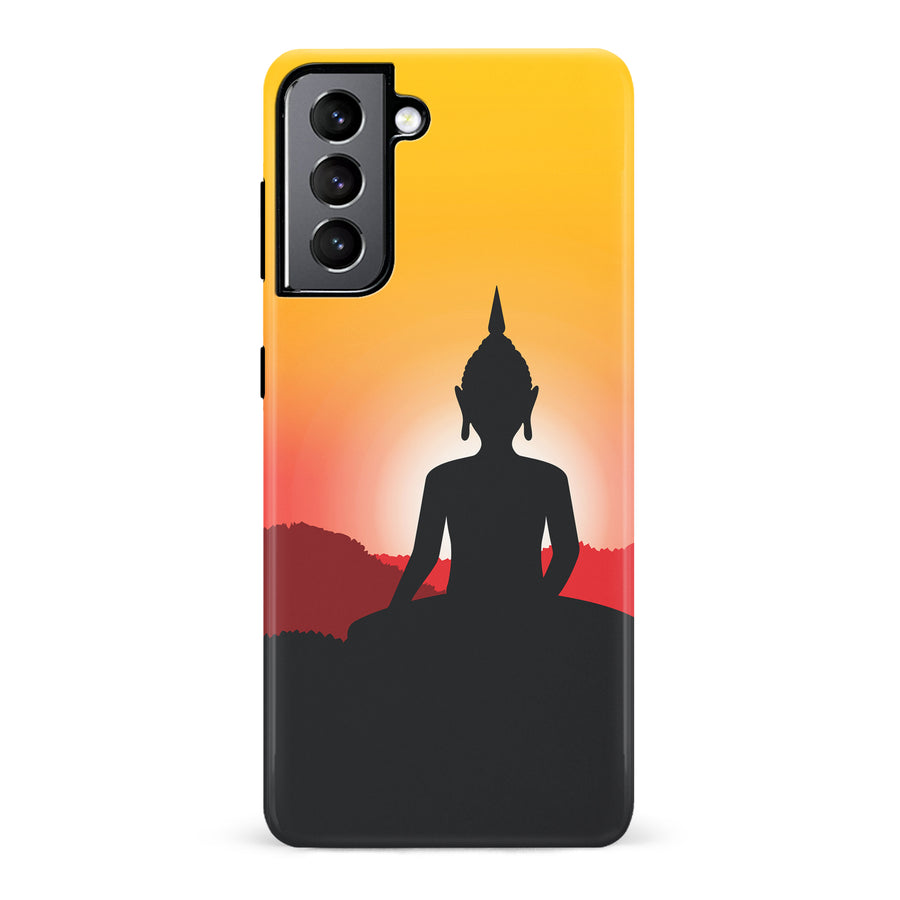 Samsung Galaxy S22 Meditating Buddha Indian Phone Case in Yellow
