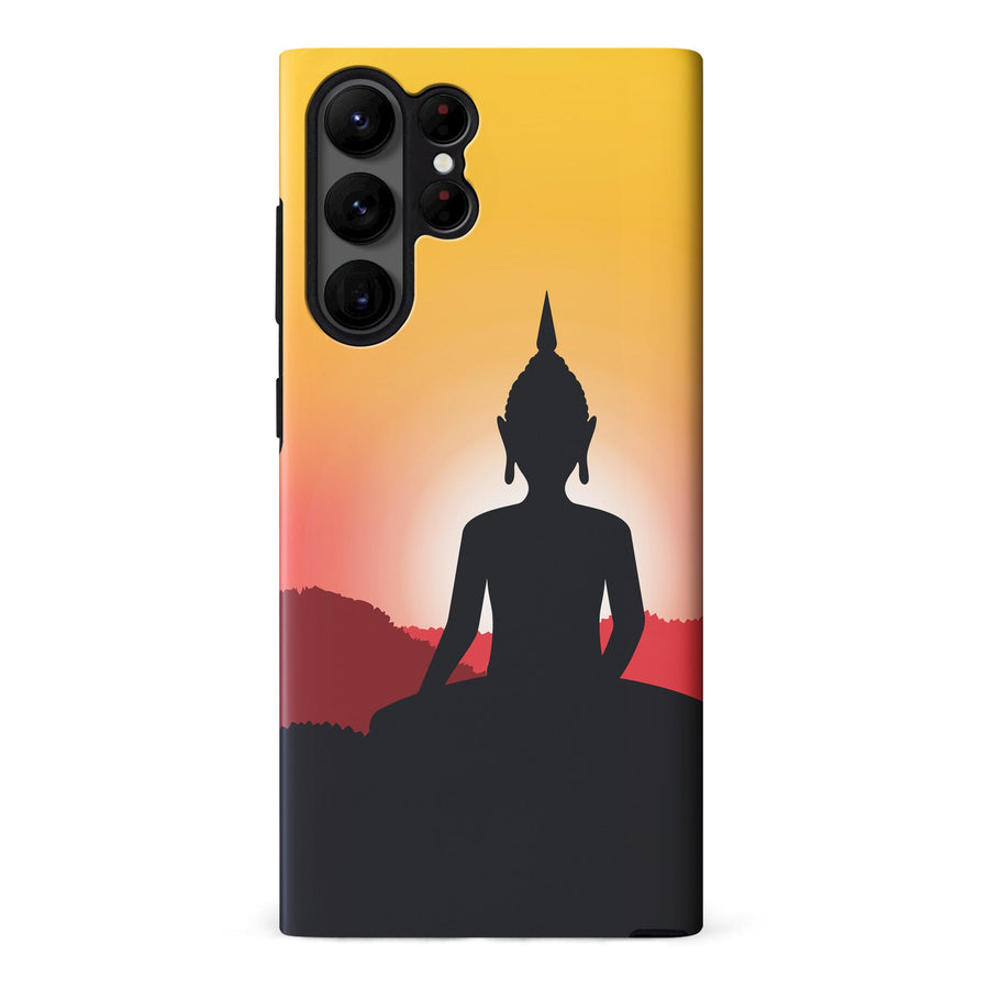 Samsung Galaxy S23 Ultra Meditating Buddha Indian Phone Case - Yellow