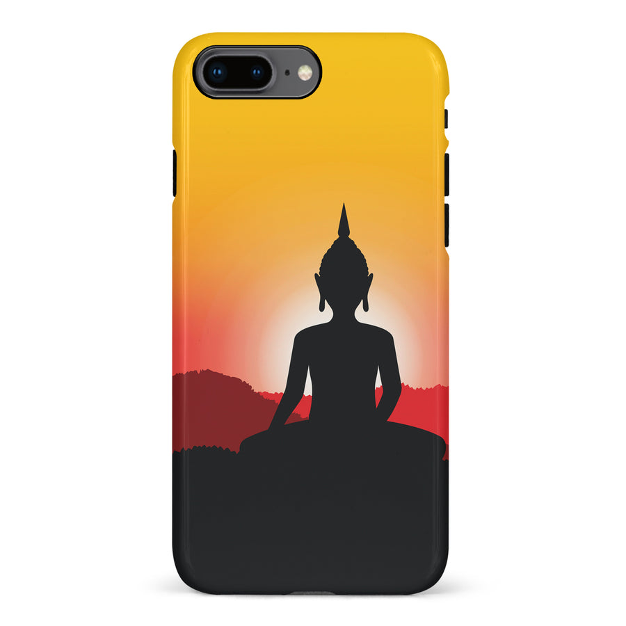 iPhone 8 Plus Meditating Buddha Indian Phone Case in Yellow