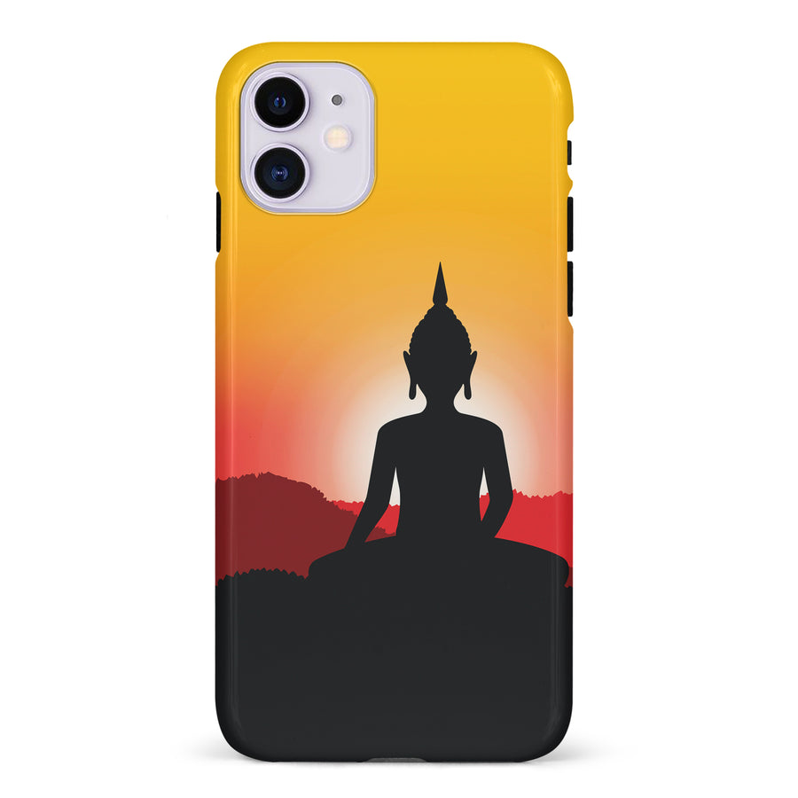 iPhone 11 Meditating Buddha Indian Phone Case in Yellow