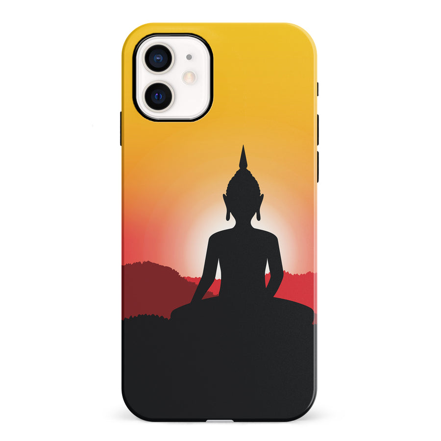 iPhone 12 Mini Meditating Buddha Indian Phone Case in Yellow