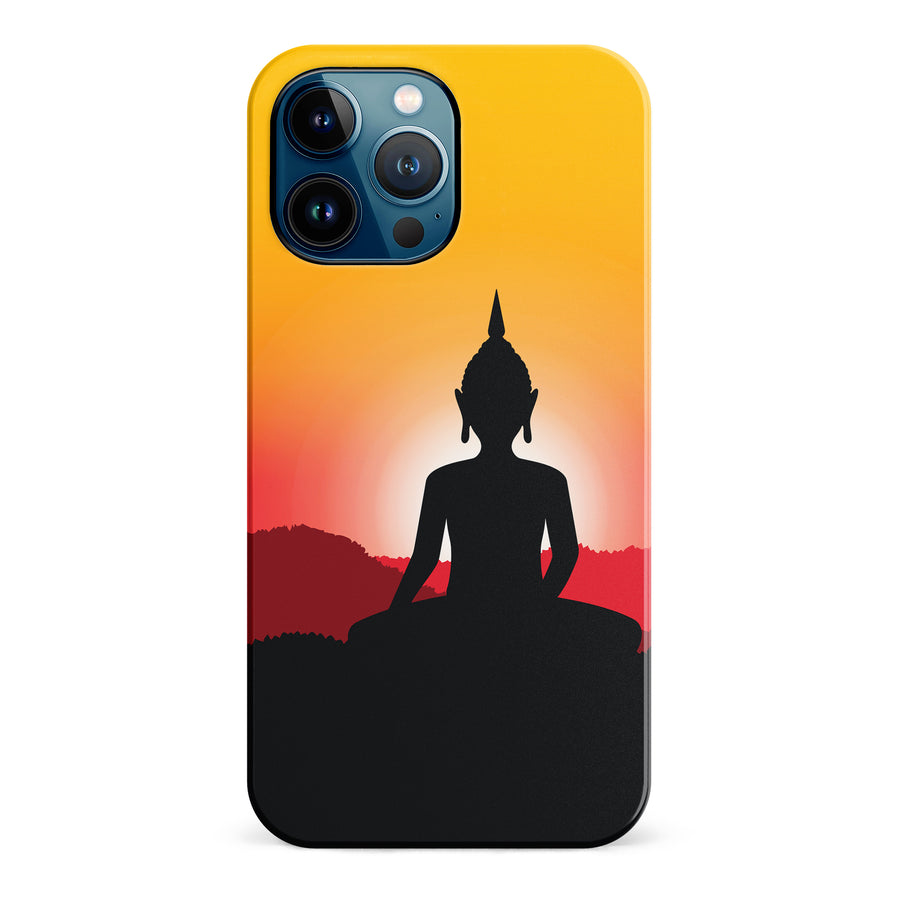 iPhone 12 Pro Max Meditating Buddha Indian Phone Case in Yellow