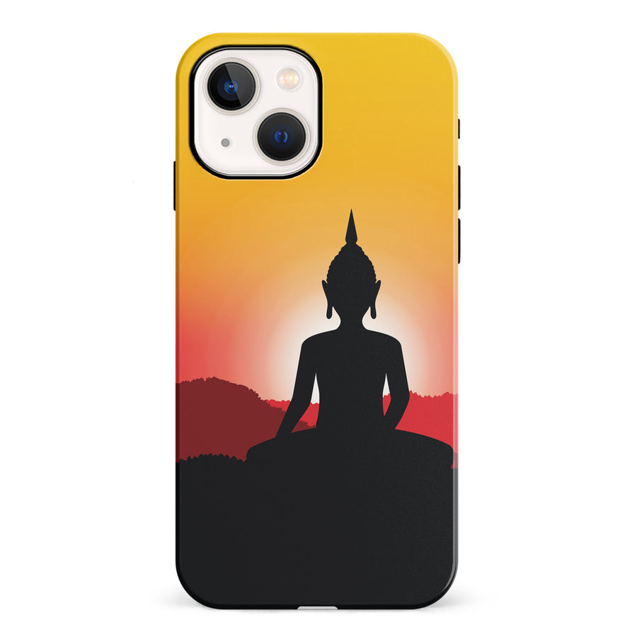 iPhone 13 Mini Meditating Buddha Indian Phone Case in Yellow