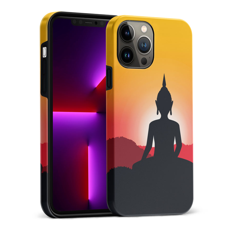 iPhone 13 Pro Max Meditating Buddha Indian Phone Case in Yellow