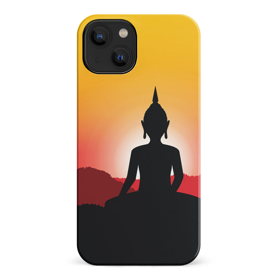 iPhone 14 Meditating Buddha Indian Phone Case in Yellow
