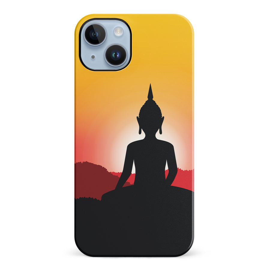 iPhone 14 Plus Meditating Buddha Indian Phone Case in Yellow