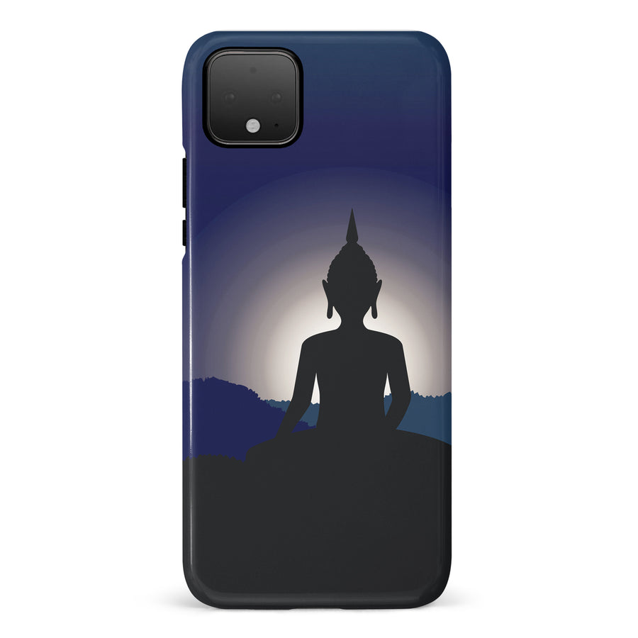 Google Pixel 4 Meditating Buddha Indian Phone Case in Blue