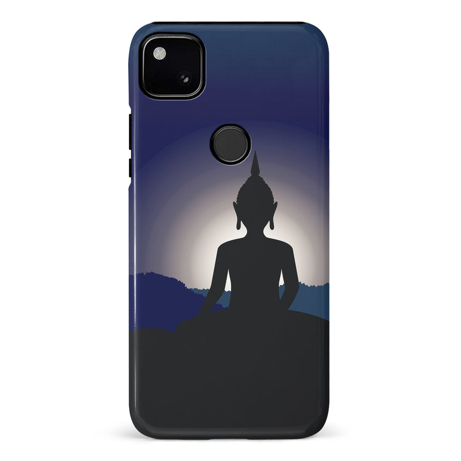 Google Pixel 4A Meditating Buddha Indian Phone Case in Blue