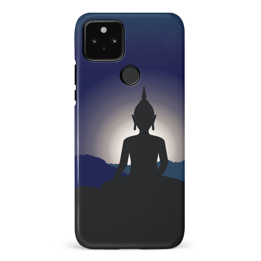 Google Pixel 5 Meditating Buddha Indian Phone Case in Blue