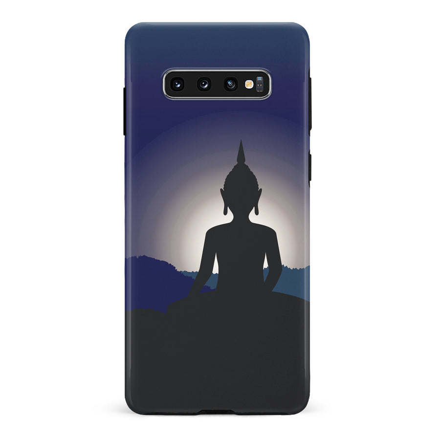 Samsung Galaxy S10 Meditating Buddha Indian Phone Case in Blue