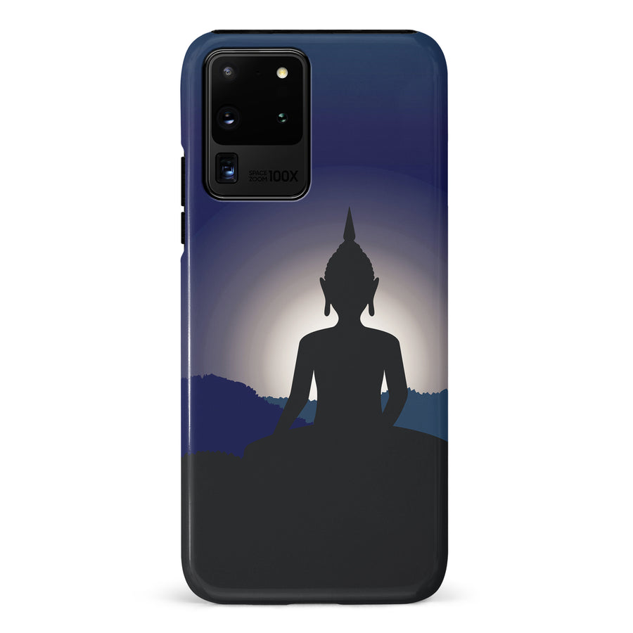 Samsung Galaxy S20 Ultra Meditating Buddha Indian Phone Case in Blue