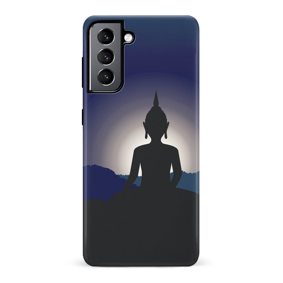 Samsung Galaxy S22 Meditating Buddha Indian Phone Case in Blue