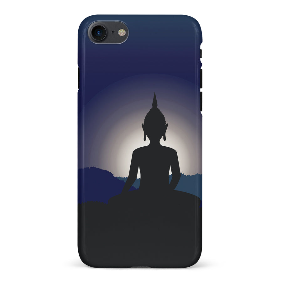 iPhone 7/8/SE Meditating Buddha Indian Phone Case in Blue
