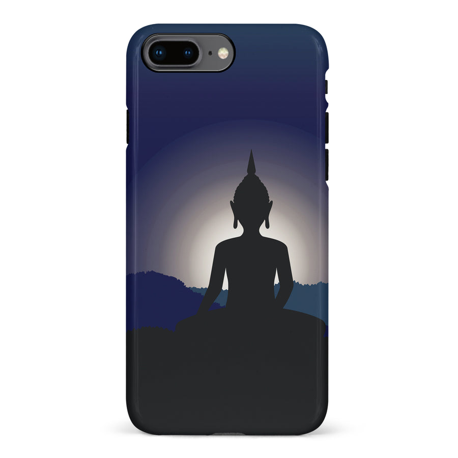 iPhone 8 Plus Meditating Buddha Indian Phone Case in Blue