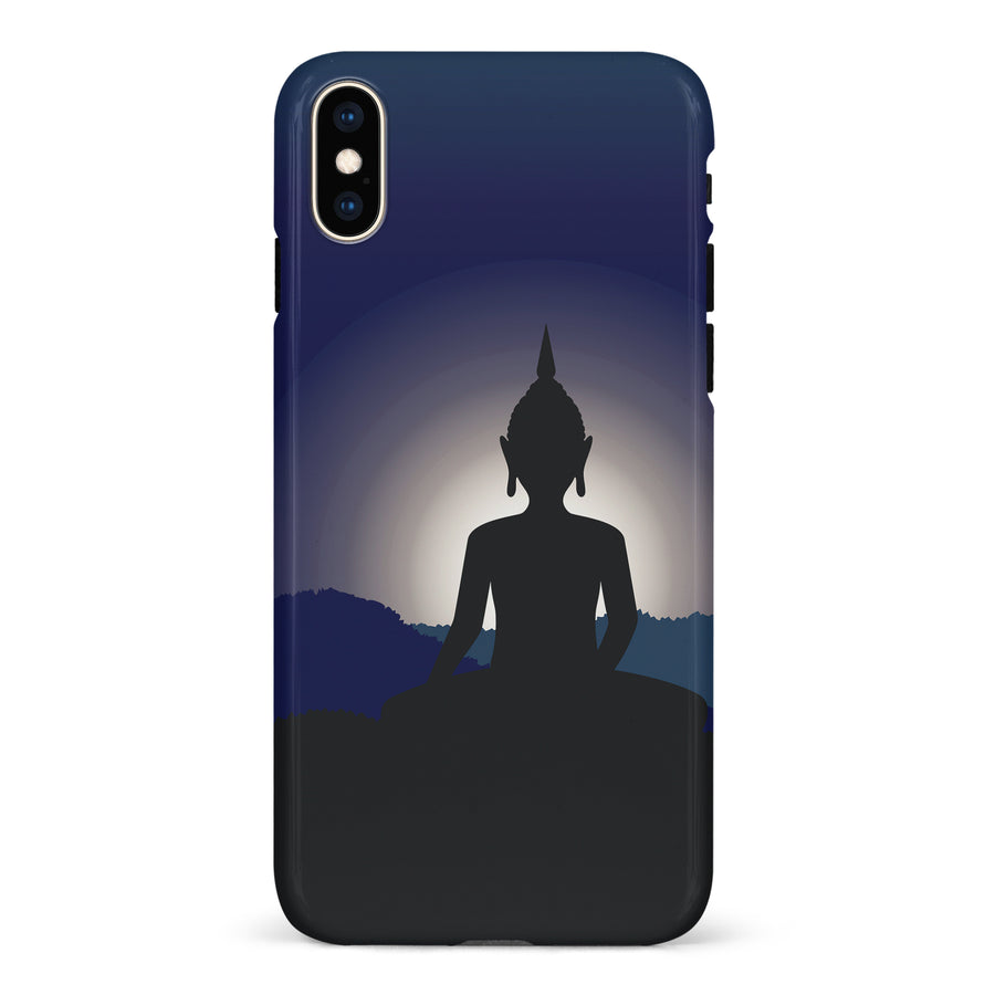 iPhone XS Max Meditating Buddha Indian Phone Case in Blue