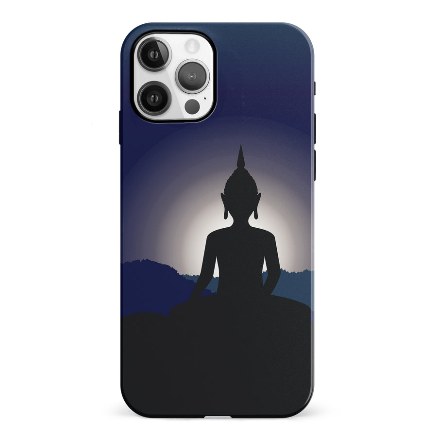 iPhone 12 Meditating Buddha Indian Phone Case in Blue