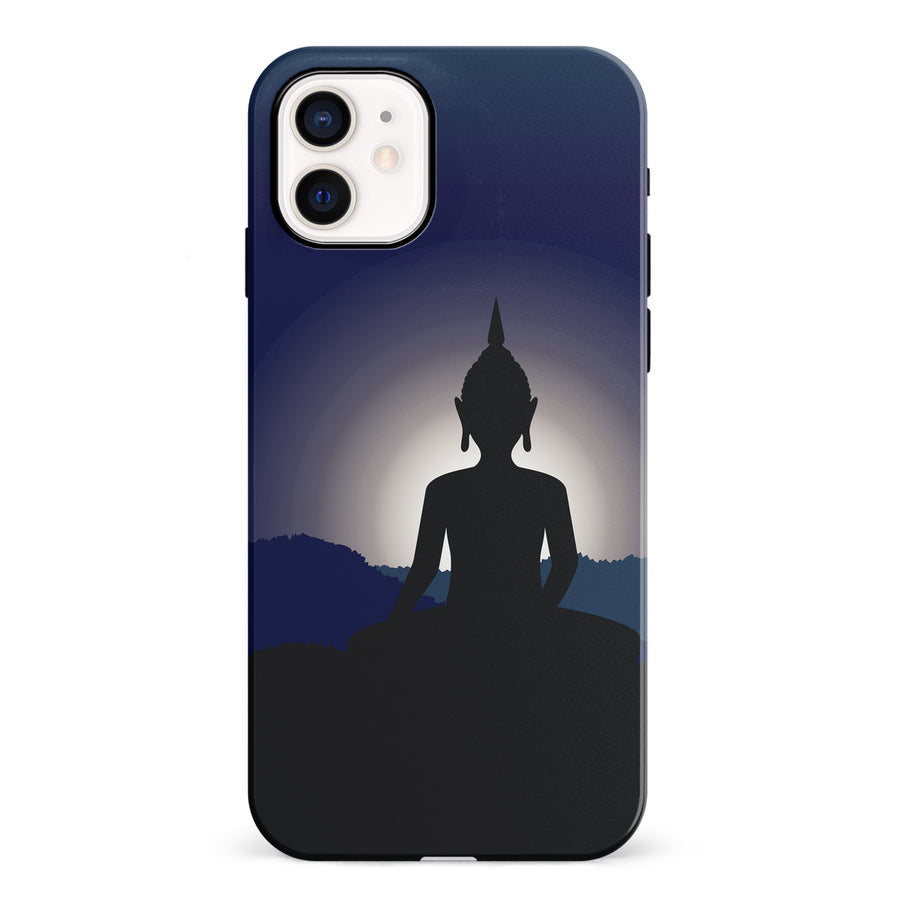 iPhone 12 Mini Meditating Buddha Indian Phone Case in Blue