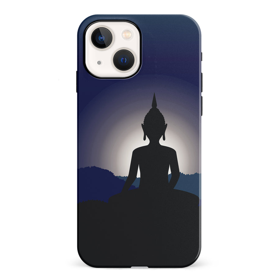 iPhone 13 Meditating Buddha Indian Phone Case in Blue