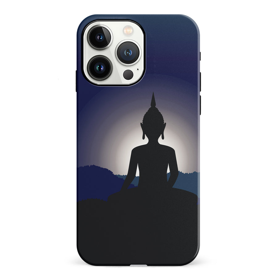 iPhone 13 Pro Meditating Buddha Indian Phone Case in Blue