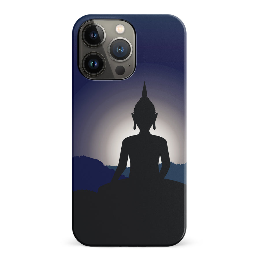 iPhone 14 Pro Meditating Buddha Indian Phone Case in Blue
