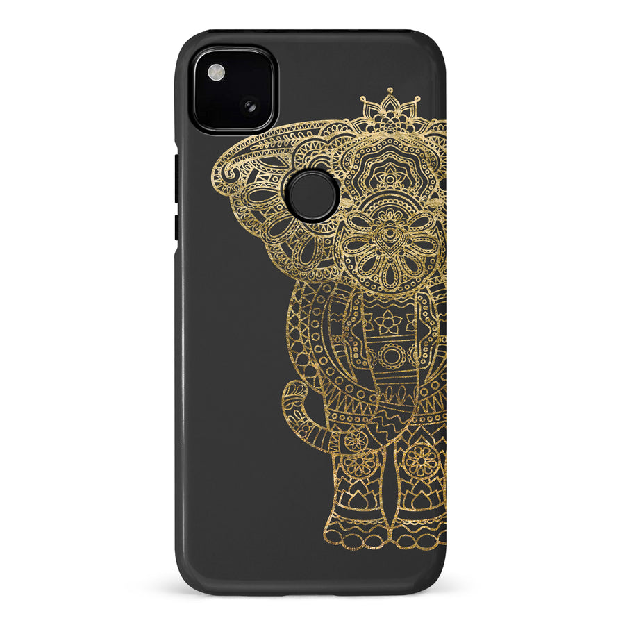 Google Pixel 4A Indian Elephant Phone Case in Black