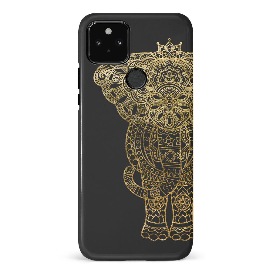 Google Pixel 5 Indian Elephant Phone Case in Black