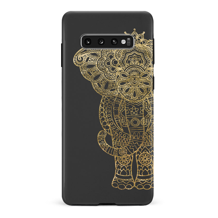 Samsung Galaxy S10 Plus Indian Elephant Phone Case in Black