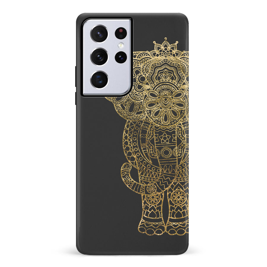 Samsung Galaxy S21 Ultra Indian Elephant Phone Case in Black