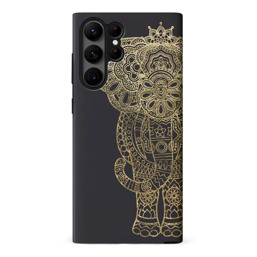 Samsung Galaxy S23 Ultra Indian Elephant Phone Case - Black