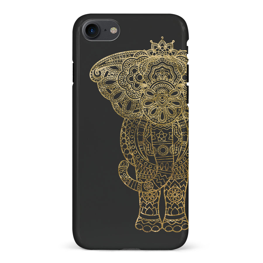 iPhone 7/8/SE Indian Elephant Phone Case in Black