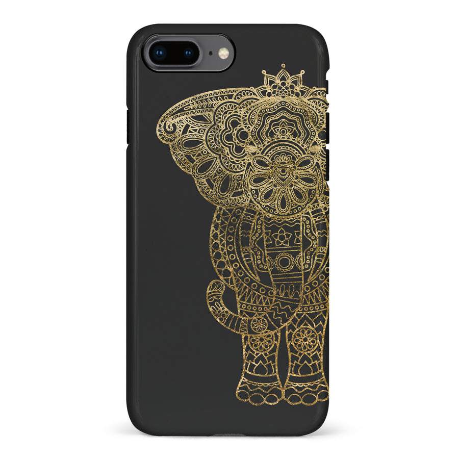 iPhone 8 Plus Indian Elephant Phone Case in Black