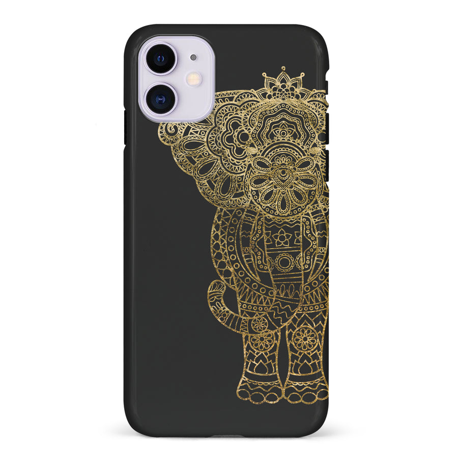 iPhone 11 Indian Elephant Phone Case in Black