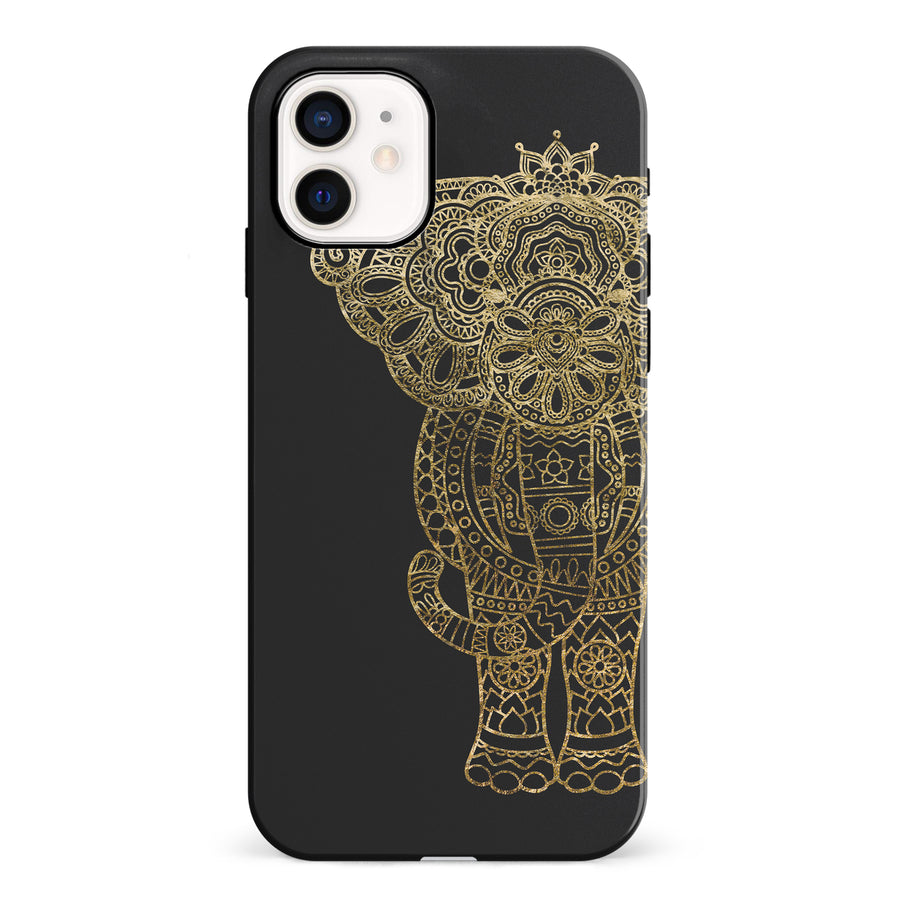 iPhone 12 Mini Indian Elephant Phone Case in Black