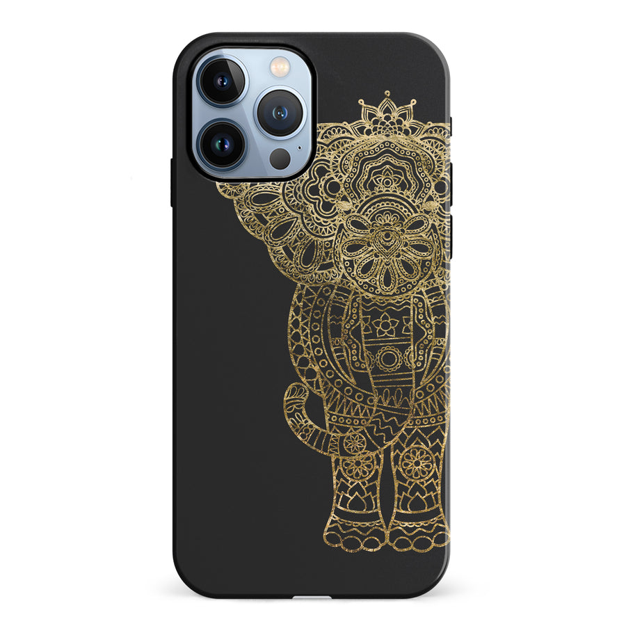 iPhone 12 Pro Indian Elephant Phone Case in Black