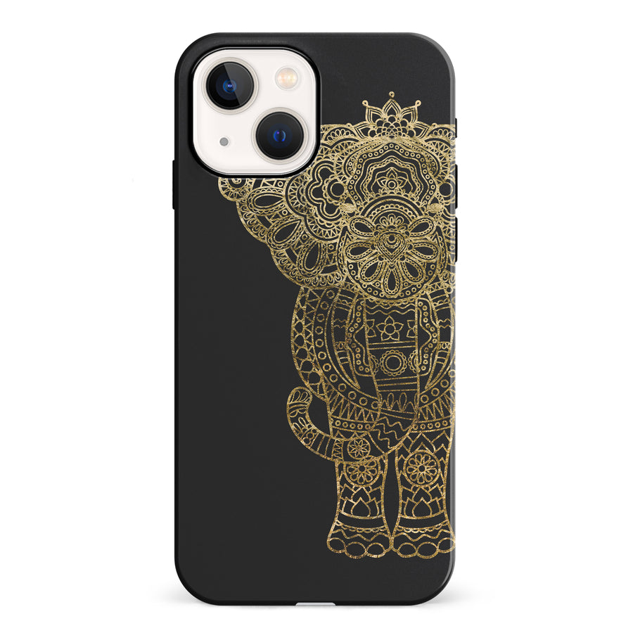 iPhone 13 Mini Indian Elephant Phone Case in Black