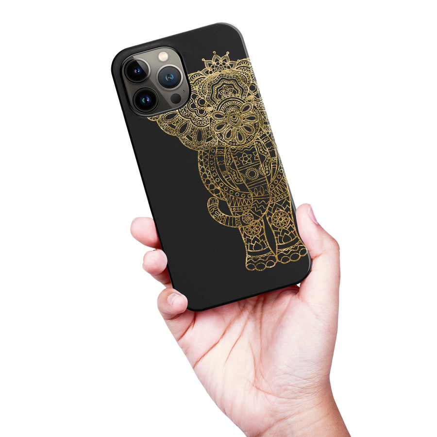 iPhone 13 Pro Max Indian Elephant Phone Case in Black
