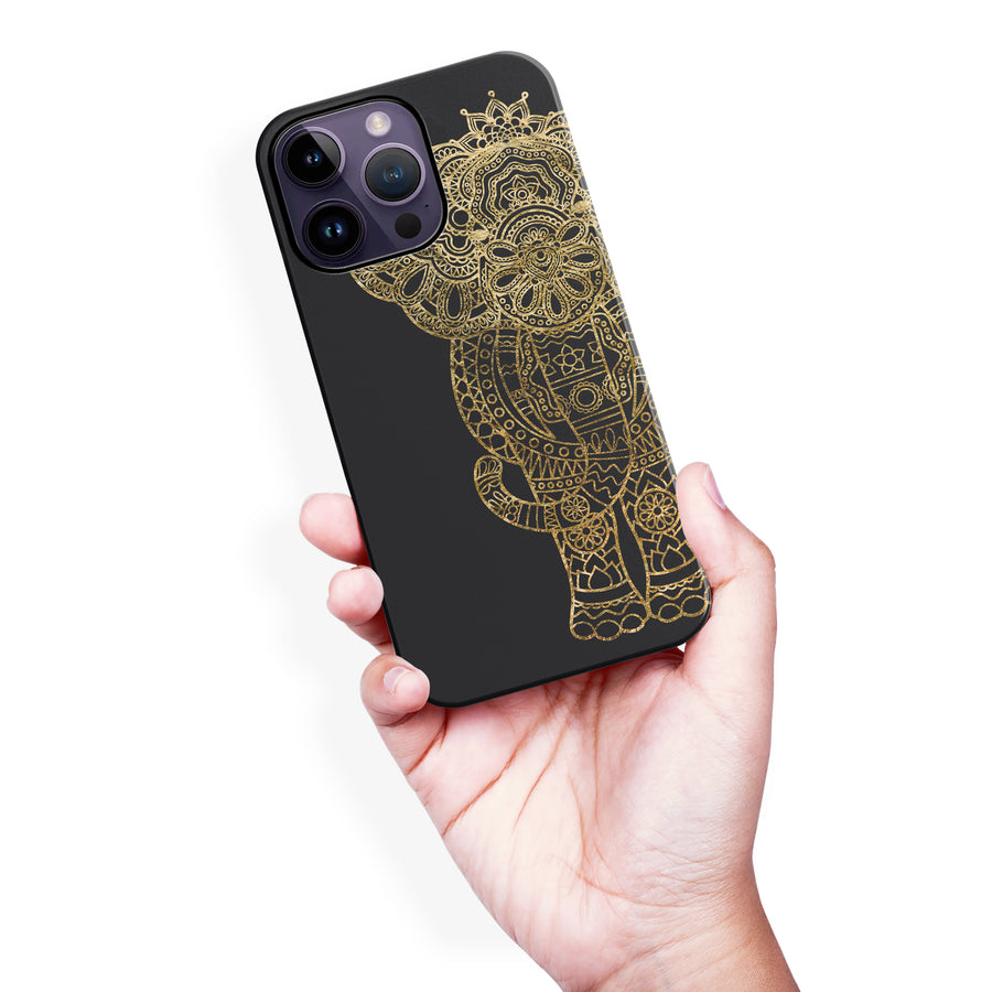 iPhone 14 Pro Max Indian Elephant Phone Case in Black