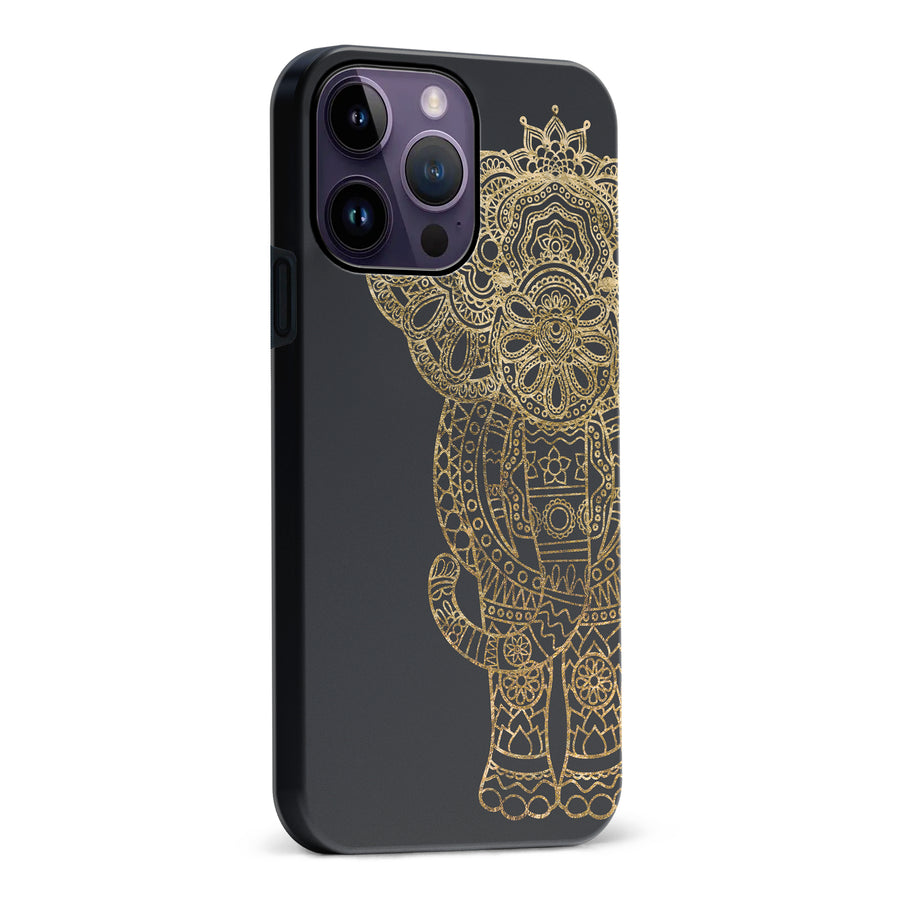 iPhone 14 Pro Max Indian Elephant Phone Case in Black