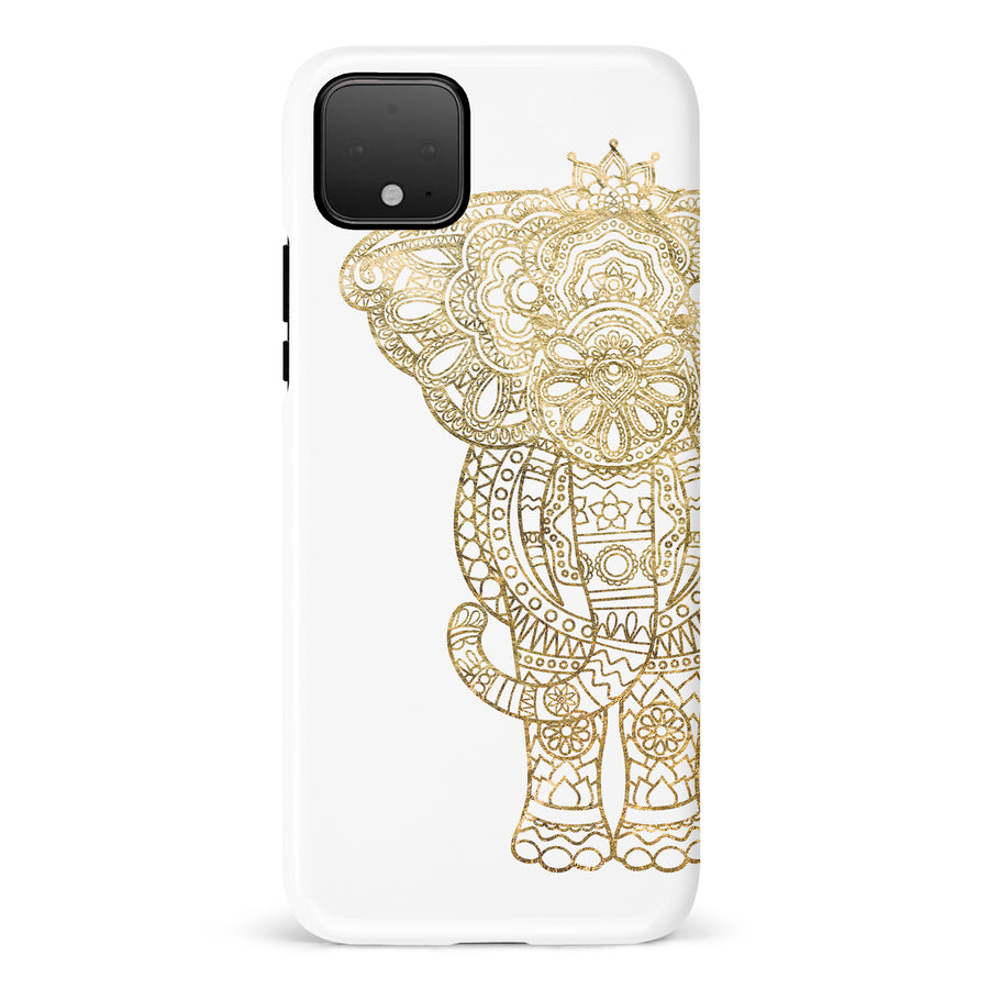 Google Pixel 4 Indian Elephant Phone Case in White