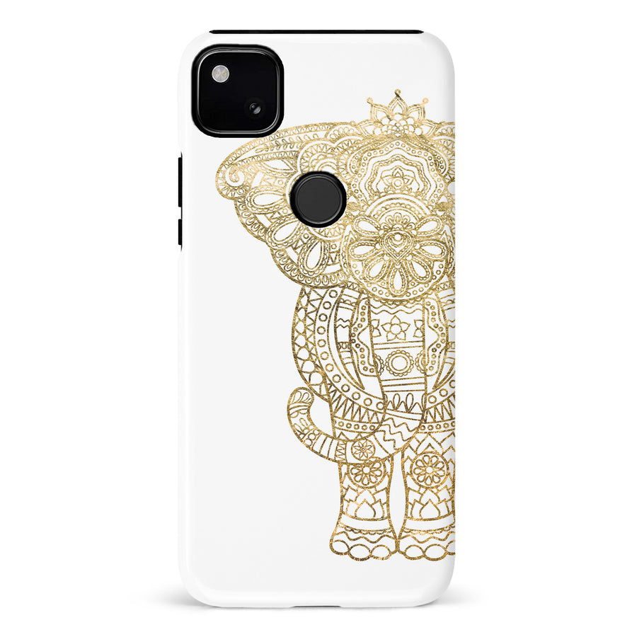 Google Pixel 4A Indian Elephant Phone Case in White