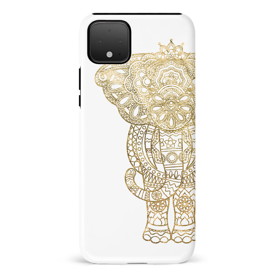 Google Pixel 4 XL Indian Elephant Phone Case in White