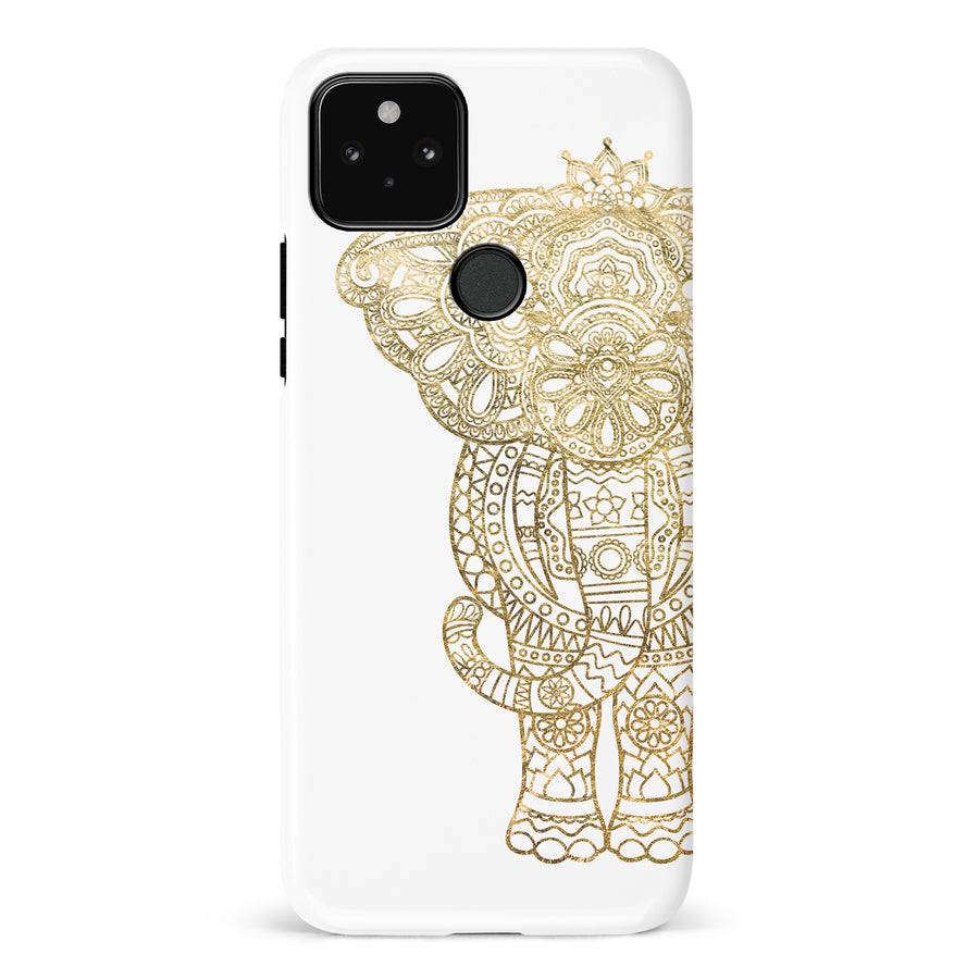 Google Pixel 5 Indian Elephant Phone Case in White