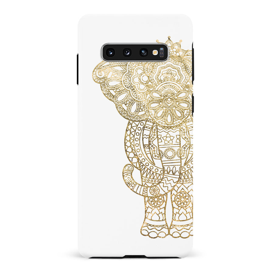 Samsung Galaxy S10 Indian Elephant Phone Case in White
